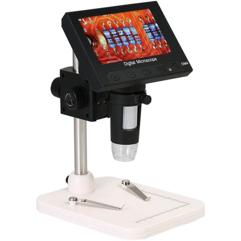 Lifcausal - Microscope portable à écran lcd de 4,3 pouces avec grossissement 1000X, loupe numérique led 720P avec support pour outil de soudage et de