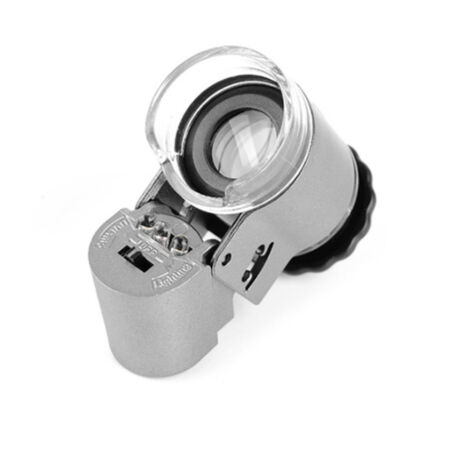 Microscope portable d'évaluation de bijoux haute définition 50x avec lumière LED de détection de pièces et mini-loupe à fort grossissement