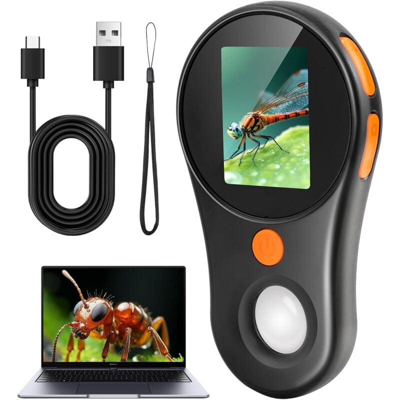 Microscope pour Enfants, Microscope Portable 2.0 inch, Microscope de Poche 500X, Microscope Numérique, Fans de Science, Anniversaire, Cadeau Éducatif