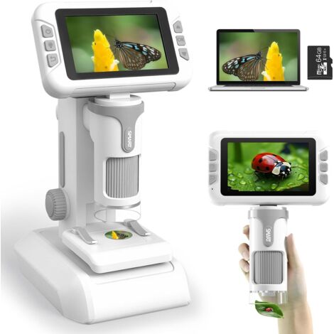 Microscope De Poche Enfant – Écran IPS 2 Pouces, Zoom 200x, Lumière LED, Idéal Pour Explorer