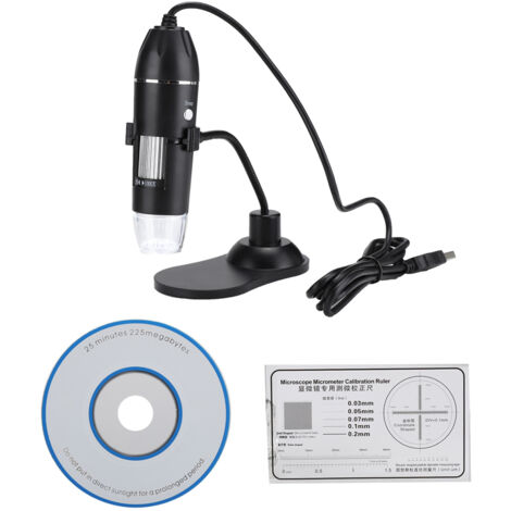 Microscope USB Portable 1000X avec 8 LED pour Windows et MAC - Observation Numérique