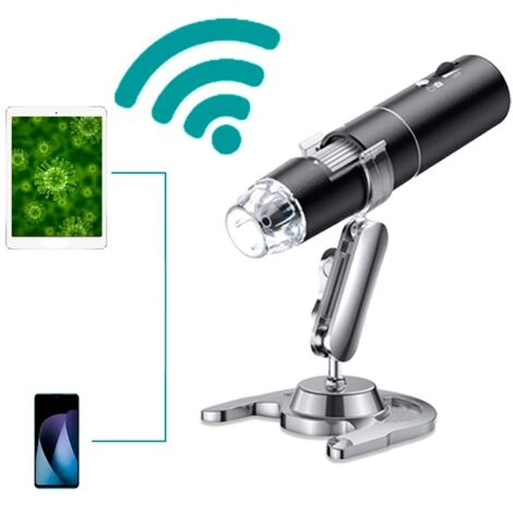 Microscope Wi-Fi pour PC Android, microscope numérique USB 50-1000X, caméra endoscope sans fil ultra HD compatible avec tous les téléphones portables