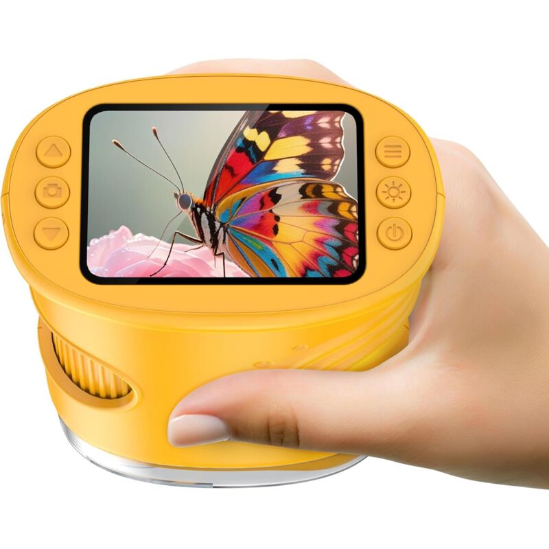 Microscopes 4K pour Enfants, Mini Microscope de Poche Portable 1000X, Jouets scientifiques éducatifs à Offrir aux Enfants de 4 à 6 Ans et de 8 à 12