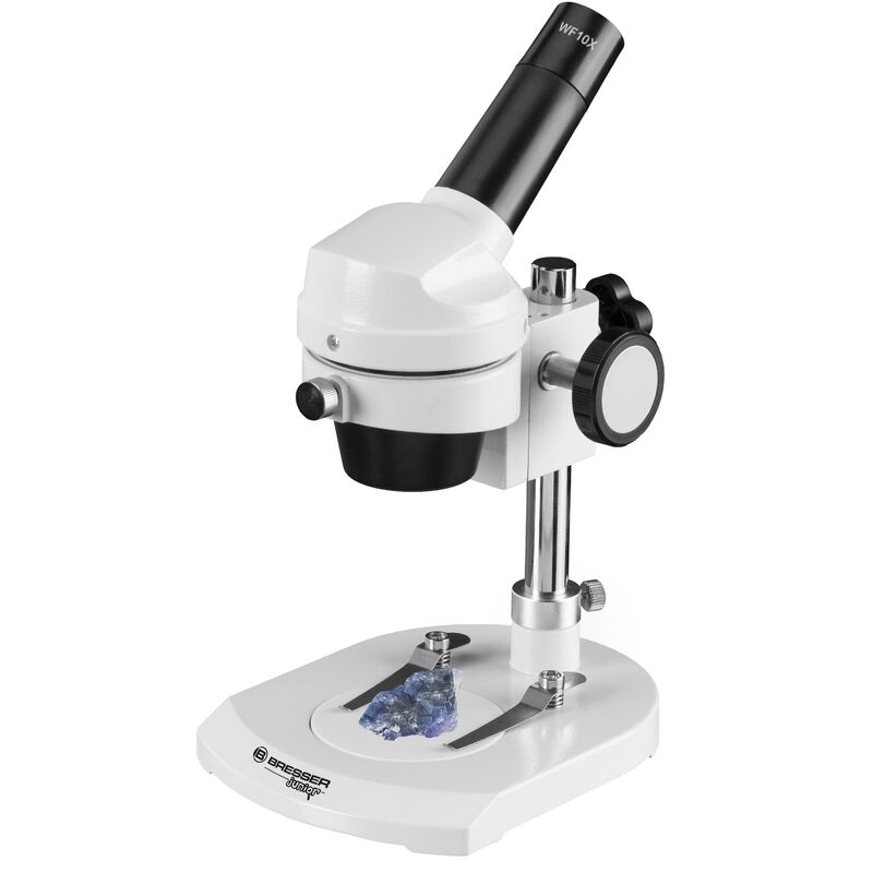 

Microscopio de luz reflejada con 20 aumentos y carcasa de metal resistente BRESSER Junior