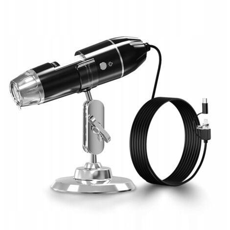 MICROSCOPIO DIGITALE PER STUDIO E LAVORO 1600x 3M 8LED 1,5M TREPPIEDE ANDROID iOS PC