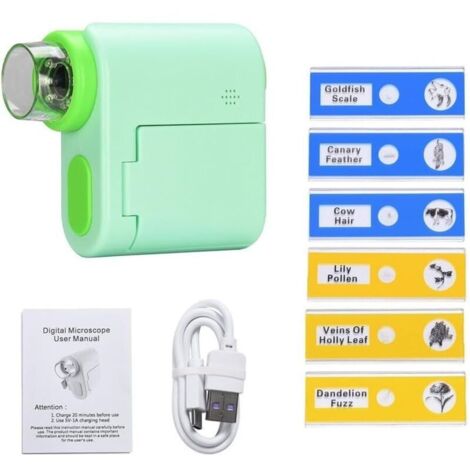 Microscopio digitale portatile con schermo ad alta definizione, ingrandimento 1000x, facile da usare (verde)