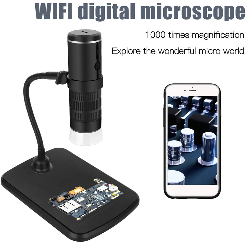 

Happyshopping - Microscopio electronico industrial, 2 millones de microscopio WIFI de telefono movil digital HD, 50-1000X