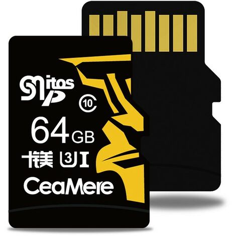 microSD 64GB- Geeignet für Überwachungskameras, Fahrrekorder, Mobiltelefone und Tablets