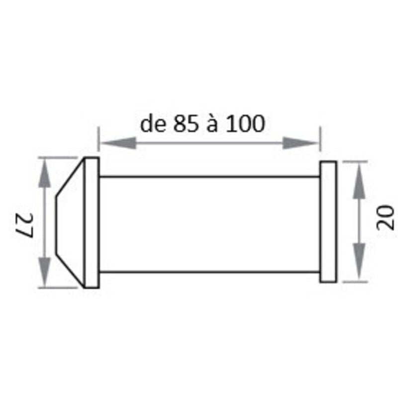 Microviseur pour porte de 60 à 80mm et 85 à 100mm diamètre 12mm laiton poli Heracles MICRO-31