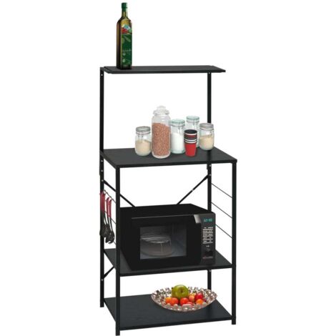 Microwave Cabinet Black 60x39.6x123 cm Engineered Wood vidaXL