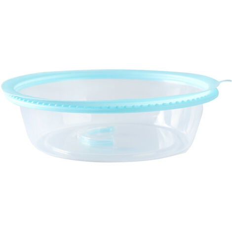 Microwave Heating Sealing Cover Transparent PP Stackable Temperature Keeping Plate Serving Cover for Kitchen Sky Blue