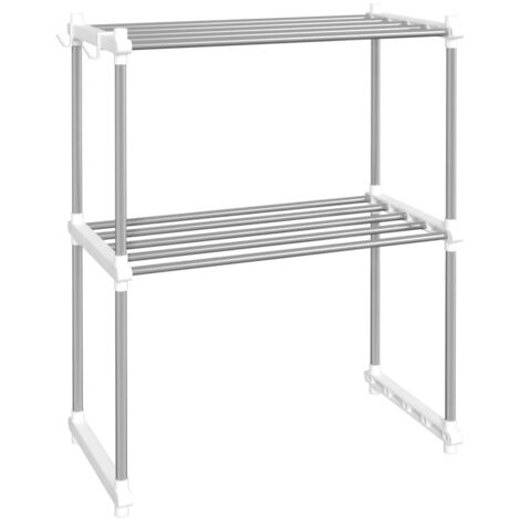 Microwave Shelf White 51x27x63 cm Aluminium vidaXL