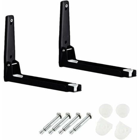 Microwave Wall Mount, Black Microwave Stand, Stainless Steel Microwave Oven Rack, Fits All Microwaves, Max. Microwave Weight 50kg