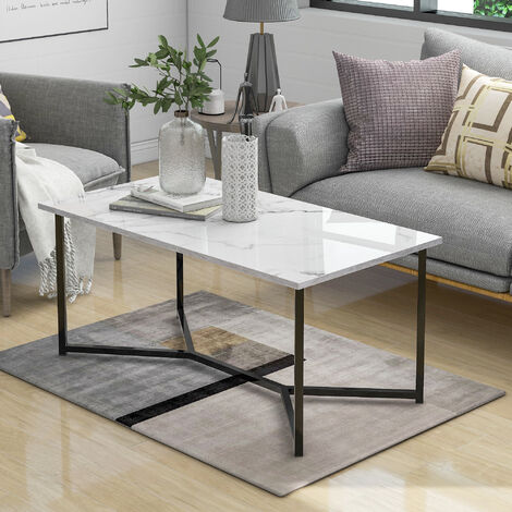 Mid Century Modern Holz Rechteck Couchtisch Wohnzimmer, Wei