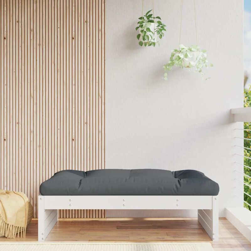 Vidaxl - Garden Footstool White 120x80 Cm Solid Wood Pine
