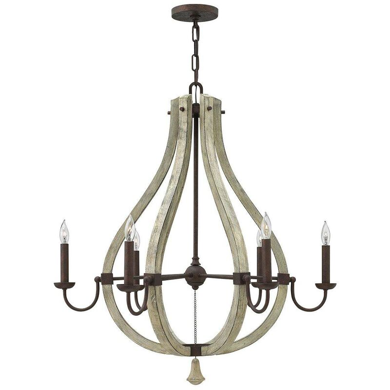 Elstead Lighting - Elstead Middlefield - 6 Light Chandelier Iron Rust Finish, E14