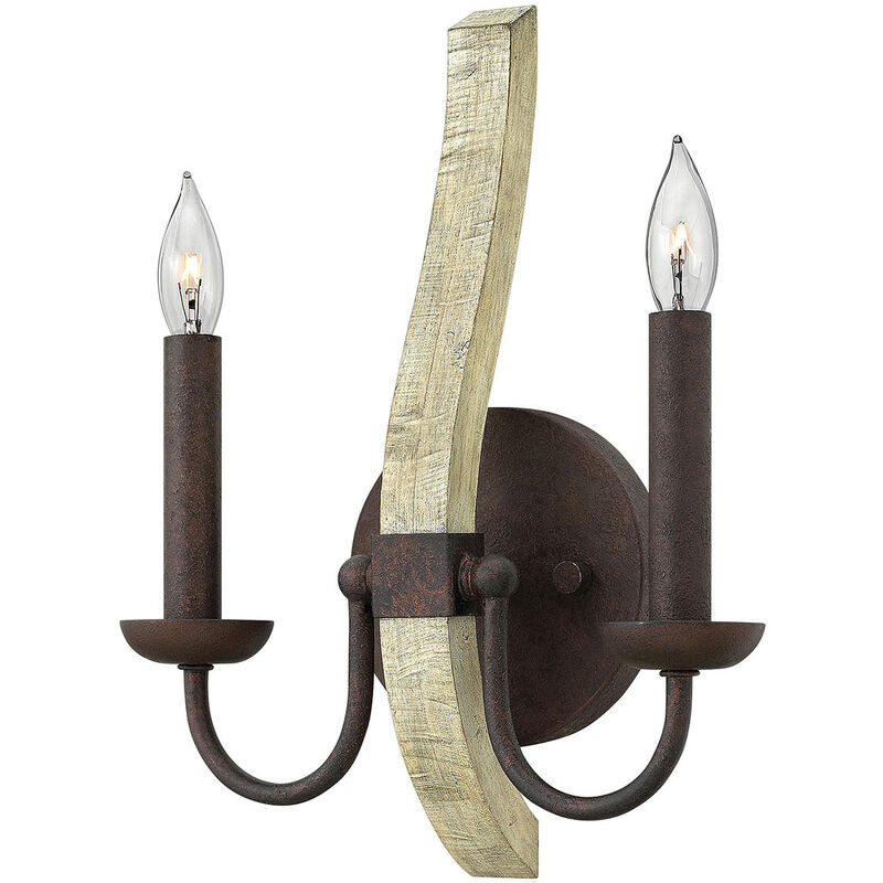 Elstead Middlefield - 2 Light Indoor Candle Wall Light Iron Rust, E14