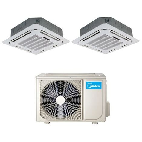 MIDEA Cassette 4-Way Dual Split Klimagerät R-32 9000+9000 mit M20-18FN8-Q - NEU 9+9