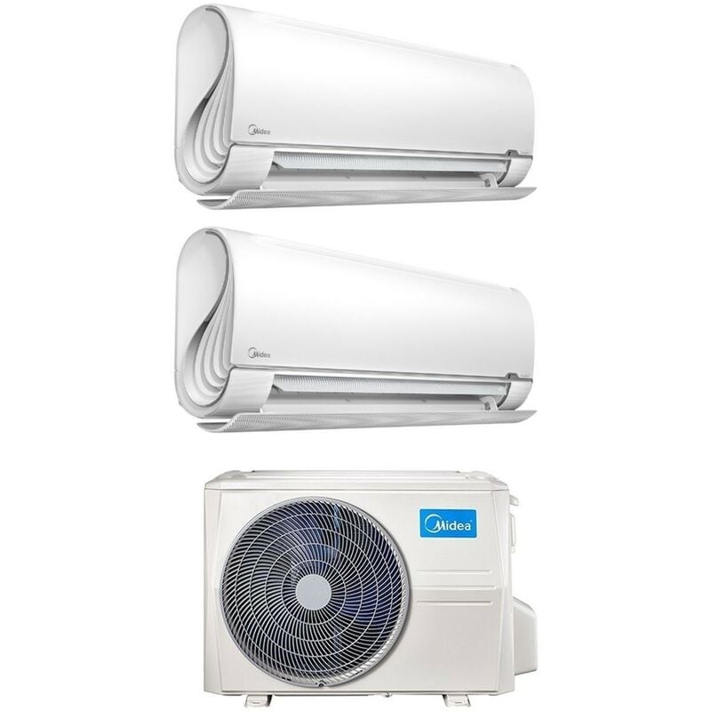 Midea Climatiseur rèversible Dual Split Série BreezeleSS+ 9+9 avec M2OD-18HFN8-Q R-32 Wi-Fi intégré 9000+9000 - Nouveau