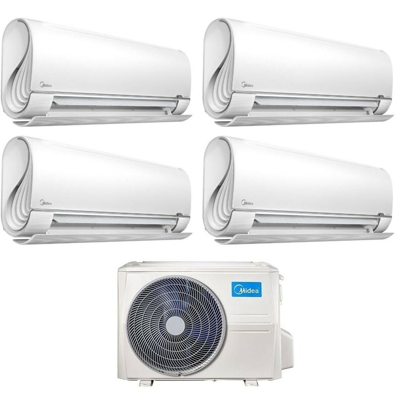 Climatiseur rèversible Quadri Split Série BreezeleSS+ 9+9+12+12 avec M4OE-28HFN8-Q R-32 Wi-Fi intégré 9000+9000+12000 - Nouveau - Midea