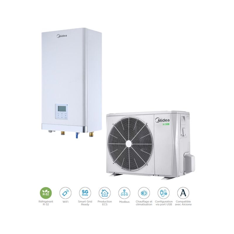 Midea - Ensemble Pompe à chaleur Air / Eau - m-thermur a 4 4,25kW - MIDMTHERMUR4