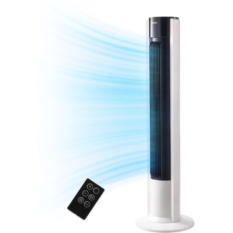 Midea Ventilatore a torre FZ10-19BRA con motore in rame robusto, flusso d'aria verso l'interno, telecomando, timer 7 ore, display touch e pannello di controllo, tre modalità e tre velocità tra cui