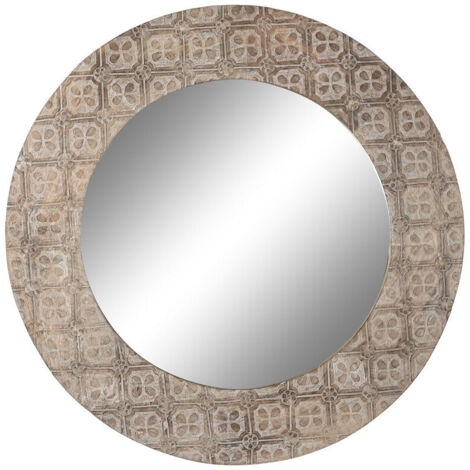 Midf Mirror MDF 76x4x76 Mandala Decape Brown MDF Griff Material Farbspiegel Spiegel Spiegel Details
