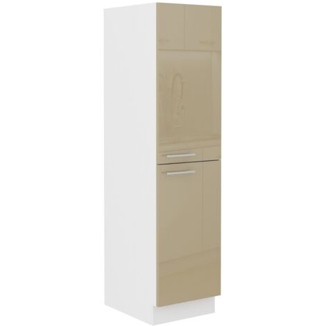 Midi Hochschrank 30 Lara Cappuccino Hochglanz Küchenzeile Küchenblock Küche
