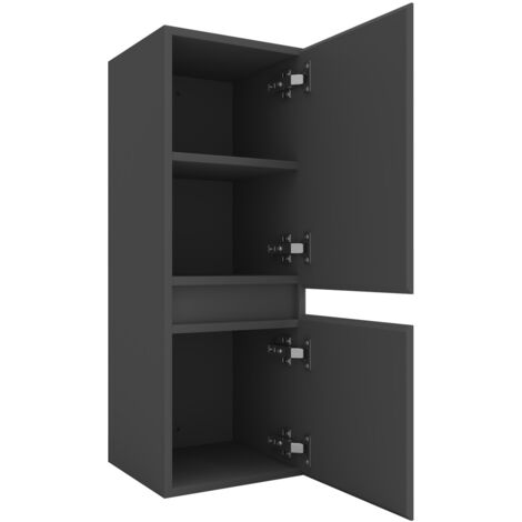 Midischrank Hängeschrank Soft-Close Badschrank Badezimmer Schrank Anthrazit Matt 83 cm