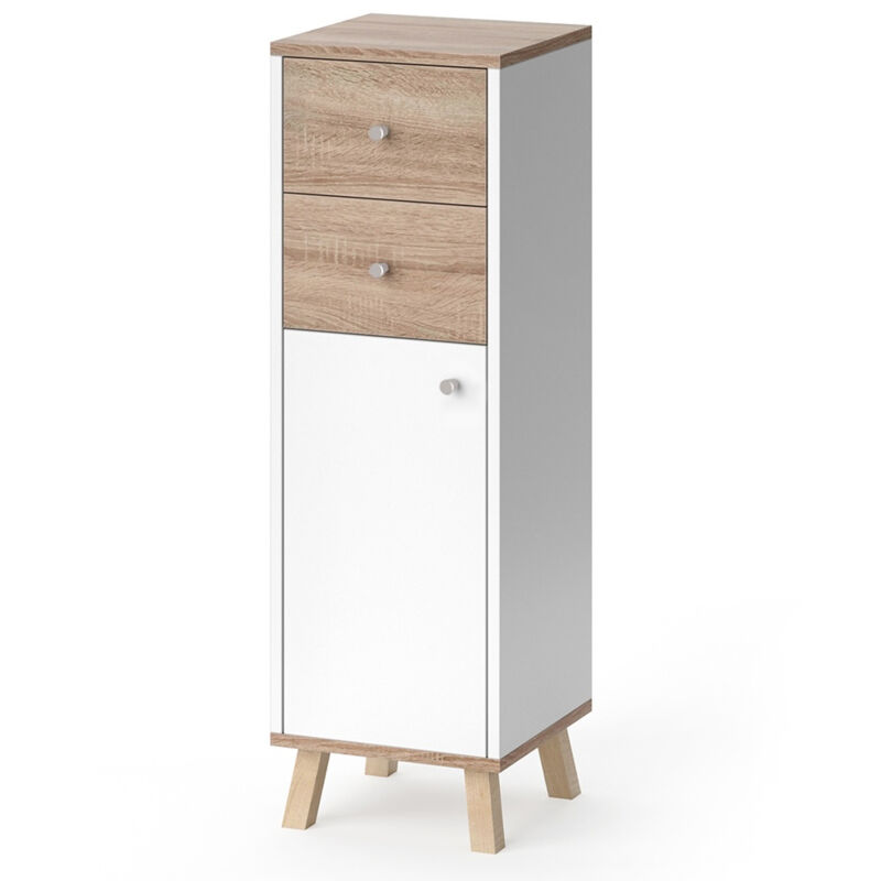 Vicco - Midischrank Senyo, Weiß, 30 X 95 Cm Mit Schubladen
