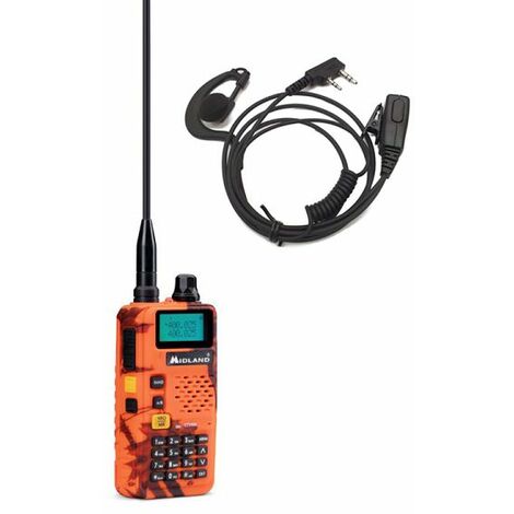 Midland CT590-S BLAZE Ricetrasmittente Dual Band batteria 1500mAh 128 canali C1354.02 + Auricolare RIC-99
