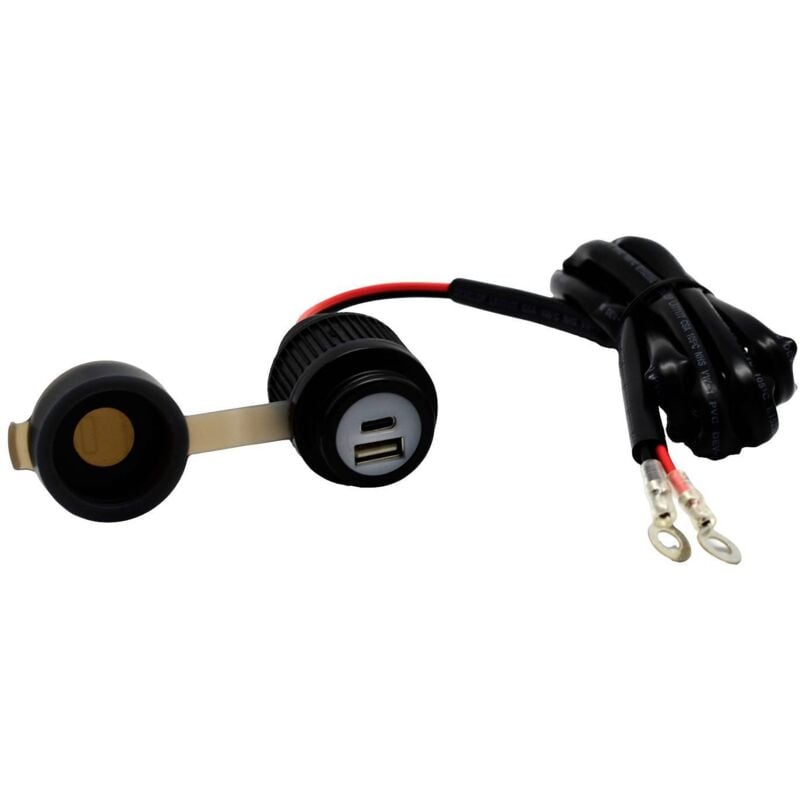 Albrecht Prise usb a+c Motorrad Duo QC3.0 12-24 volts Charge de courant max=2 a Prise usb double pour l'installation su