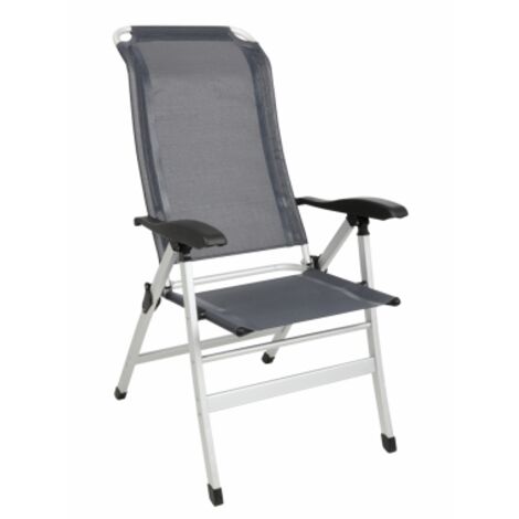 Midland – Fauteuil de camping en aluminium 7 positions – Dossier ergonomique haut – Charge max. 120 kg – Dimensions assise 48x40x47 cm