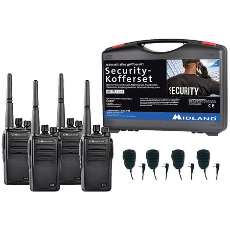 Midland G15 Pro NC PMR 4er Security inkl. MA 25-M C1127.S3 PMR-Handfunkgerät 4er Set