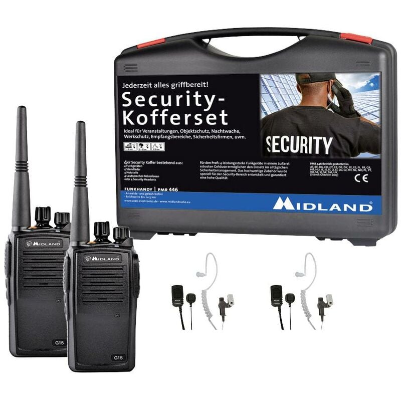 Midland - G15 Pro pmr 2er Security-Koffer inkl. ma 31-M C1127.S2 Emetteur-récepteur pmr jeu de 2 R684752