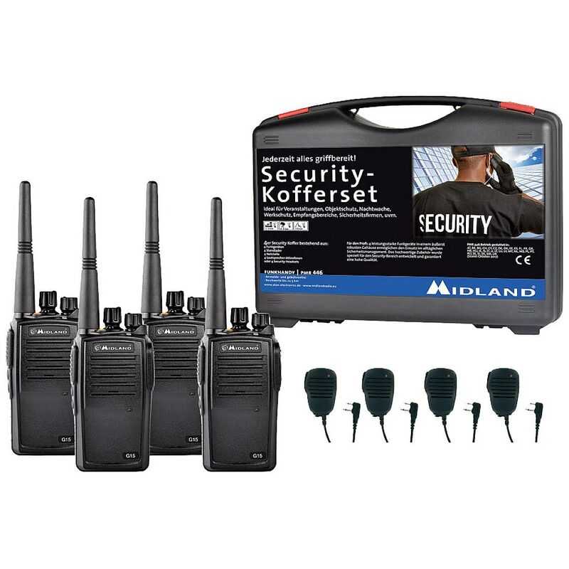 Midland - G15 Pro pmr 4er Security inkl. ma 25-M C1127.S3 Talkie-walkie pmr jeu de 4 X952632