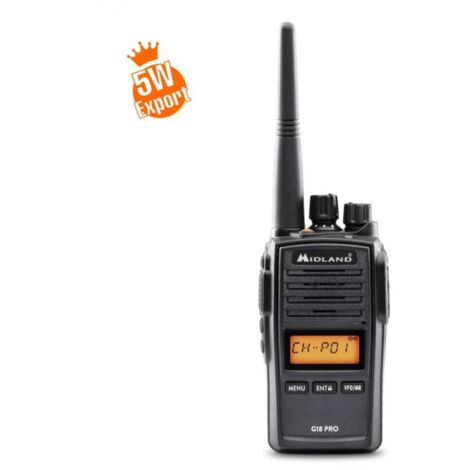 Midland G18 PRO Export 5W Ricetrasmettitore PMR446 antenna SMA - C1145.02