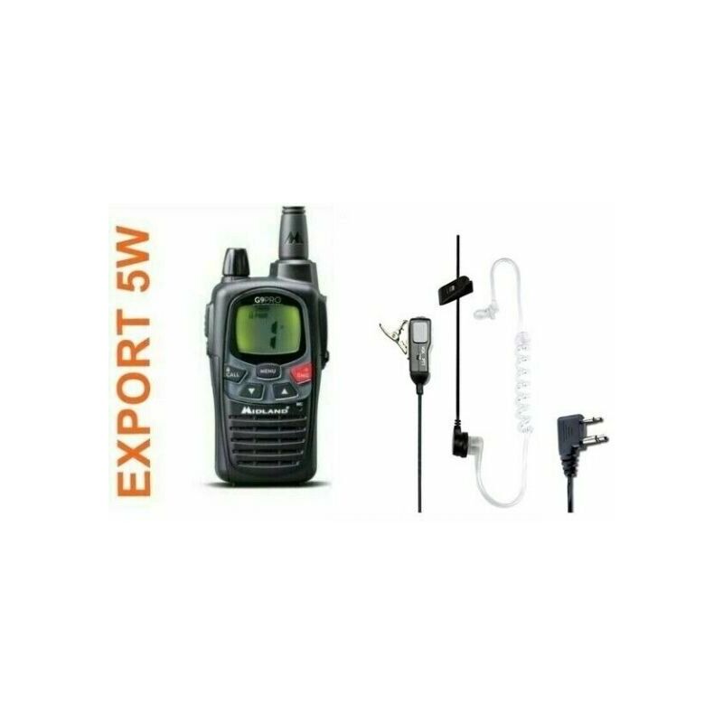 Image of Ricetrasmittente pmr lpd 433Mhz G9 pro export 5W + Auricolare MA31L - Midland