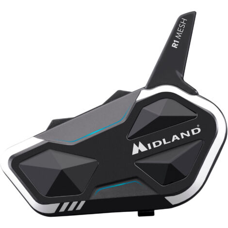 MIDLAND - R1 MESH INTERCOM MOTO, ÉCOUTEURS BLUETOOTH + MESH SANS FIL, CASQUE MOTO ÉTANCHE IPX6, PORTÉE 500M, 23H, AUDIO RCF STÉR