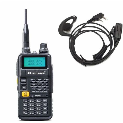Midland Ricetramettitore VHF/UHF dual band + Auricolare RIC-99 - CT590-S