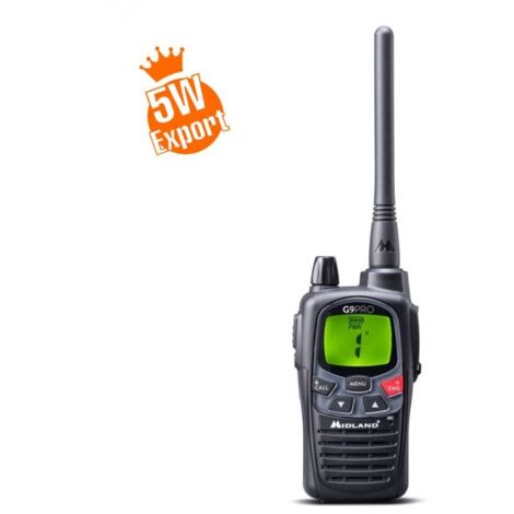 Midland ricetrasmittente G9 Pro Nero dual band PMR446 Versione Export5W - C1385