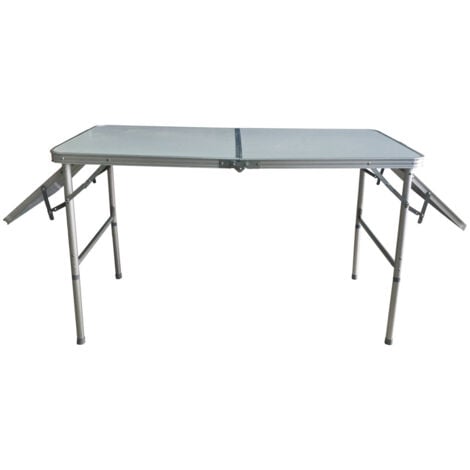 MIDLAND Table Pliante avec Rallonges Pieds Réglables 4 Couverts Camping Car
