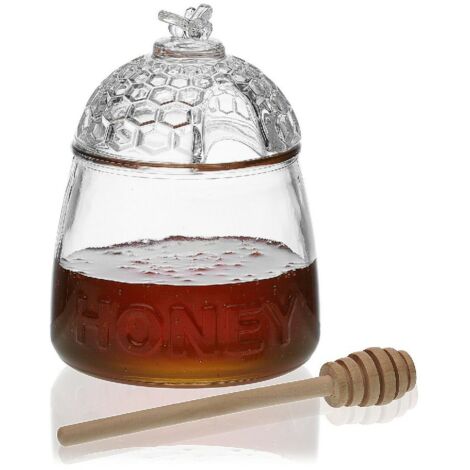 ROGAL Mielera Vidrio C/tapa Y Cazo 15x15x11cm