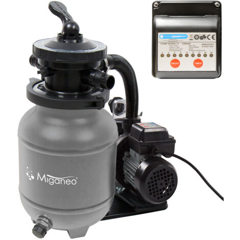 Miganeo Sandfilteranlage Dynamic 7000 Speed Clean grau 6,3 m³/h Leistung