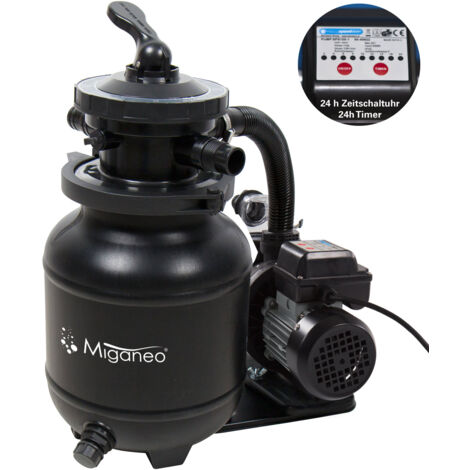 Miganeo Sandfilteranlage Dynamic 7000 Speed Clean schwarz 6,3 m³/h Leistung