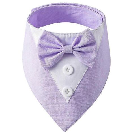 Mignon collier réglable pour chat avec grand nœud violet, costume de chat XS, accessoire ajustable élégant pour félin, collier décoratif doux.