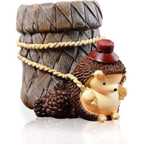 mignon hérisson bureau stylo crayon pot titulaire, porte brosse à dents, résine organisateur de bureau conteneur, stockage de papeterie, étude étagère décor - Travail