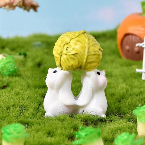 Mignon lapin décoration de pâques Miniature lièvre Figurine animale résine artisanat Mini lapin jardin ornement lapin jardinage succulentes