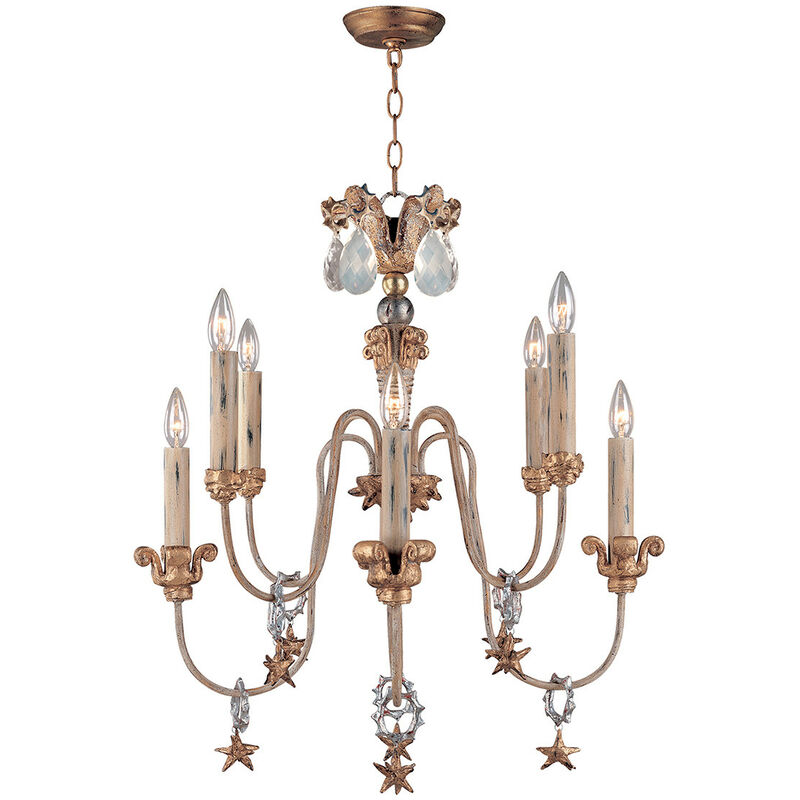 Mignon - 8 Light Chandelier Gold And Silver Finish, E14 - Elstead