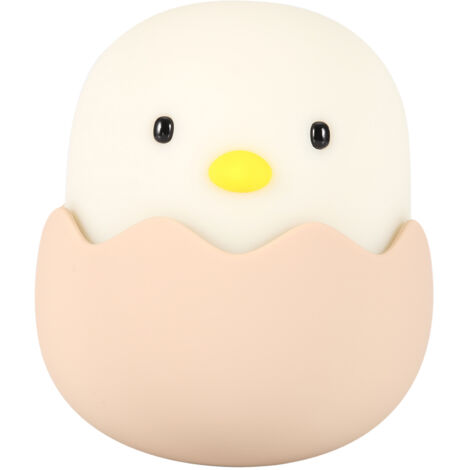 Mignon Poussin Forme USB Silicone LED Rechargeable Nuit Lampe Mini Liseuse (Blanc Chaud)